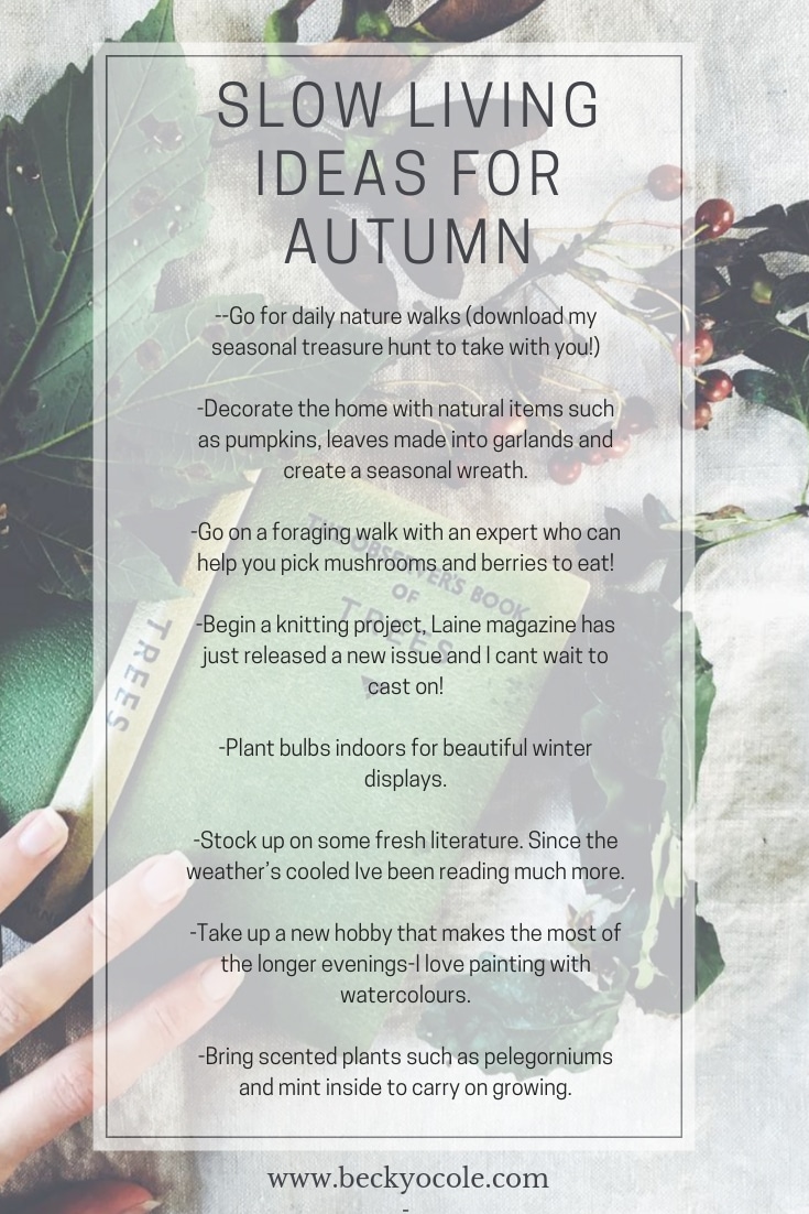 slow living ideas for autumn